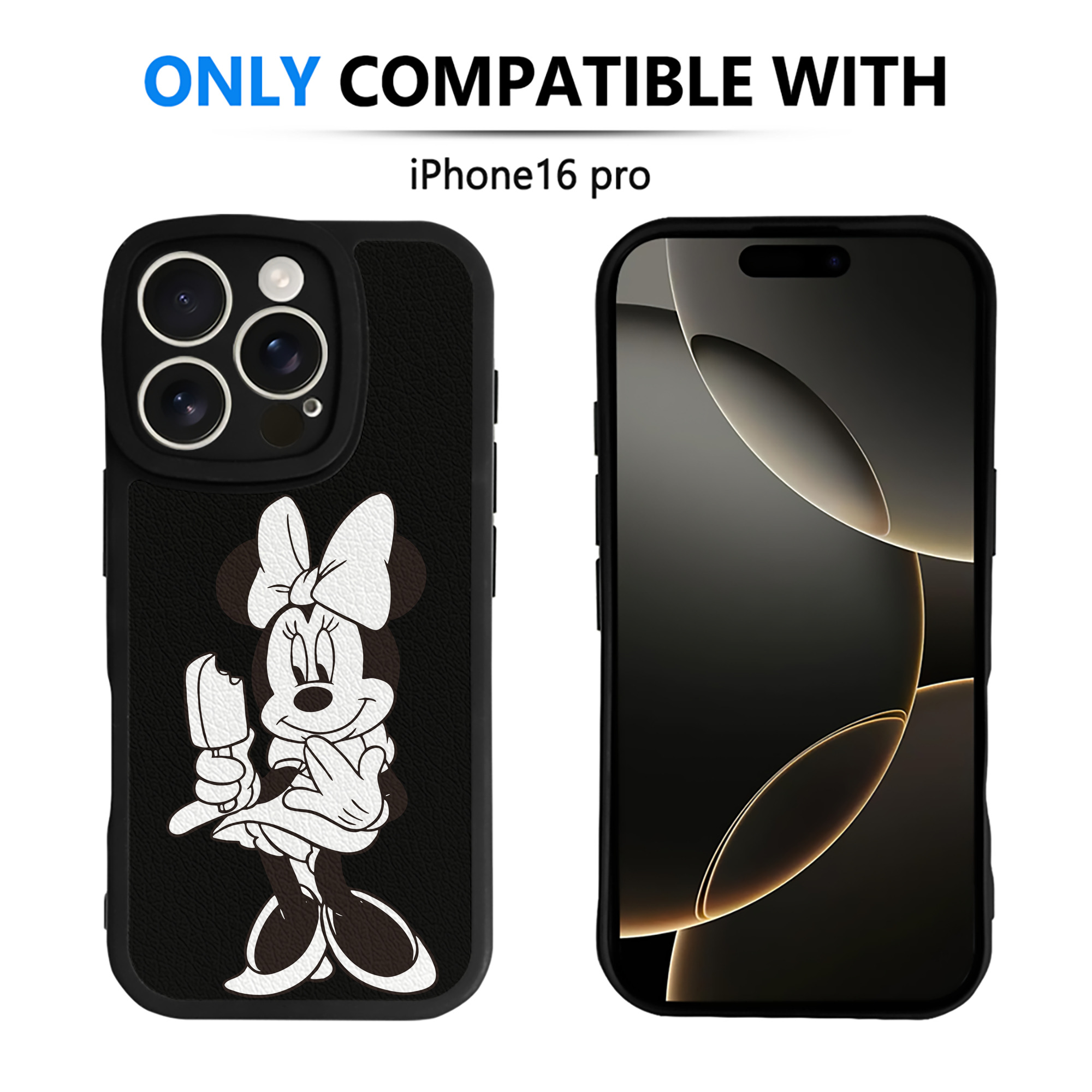 （画像用） ミッキーマウス Mickey Mouse 【iPhone 16シリーズ対応】シリコンスマホケース（レザー調） 材質：シリコン